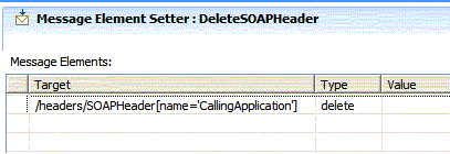 使用 Message Element Setter 删除 SOAP Header
