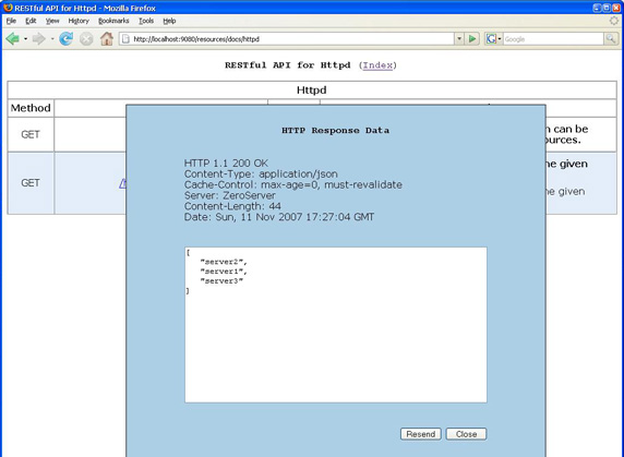 图 2. RESTdoc 响应页面的屏幕截图
